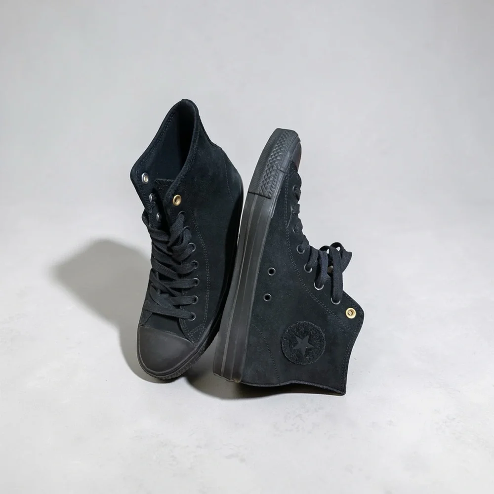 Converse Chuck Taylor All-Star CTAS Pro Hi Suede Black Monochrome with Lunarlon. - Picture 2 of 6